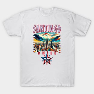 Santiago Chile Artistic Cityscape Skyline T-Shirt